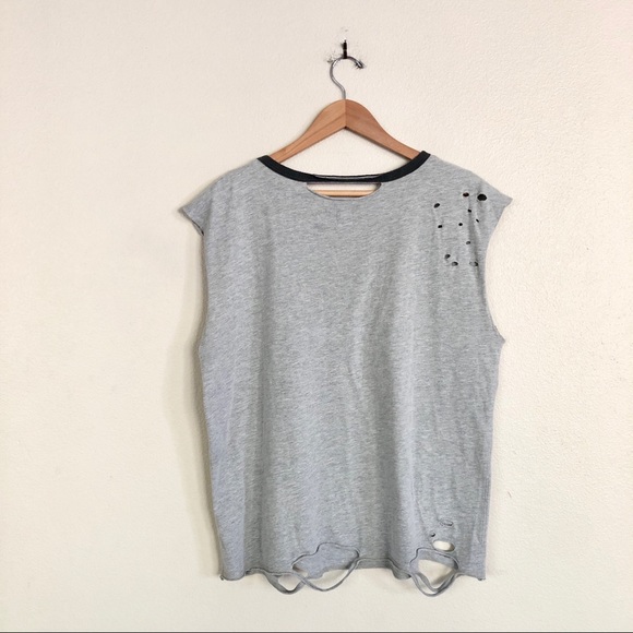 NSF Harley Distressed Muscle Boyfriend Tank Tee in Heather Grey - Picture 8 of 8
